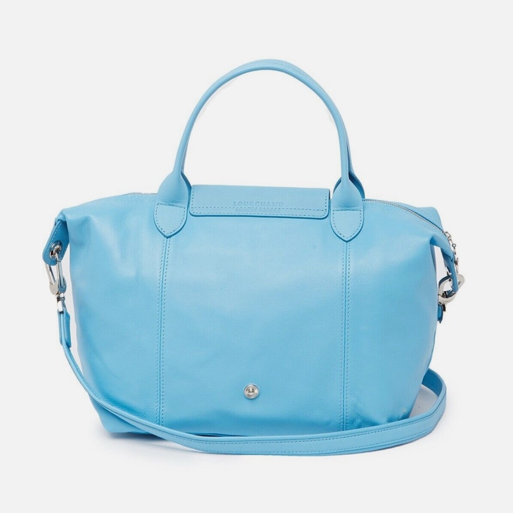 NWOT Luxury Preppy Travel RARE LONGCHAMP Le Pliage Leather Medium Tote/Crossbody - Picture 4 of 16